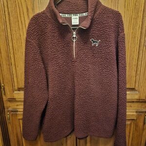 Victoria's Secret Maroon Sherpa Pullover